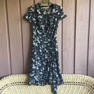 Vintage Loco Lindo Daisy floral polka dot Summer wrap Dress